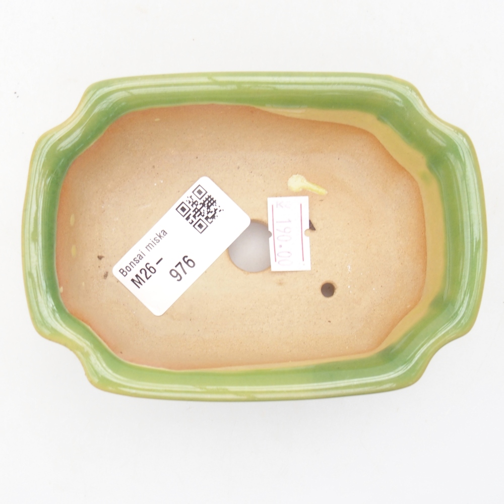 Keramická bonsai miska 11,5 x 8,5 x 4 cm, barva zelená