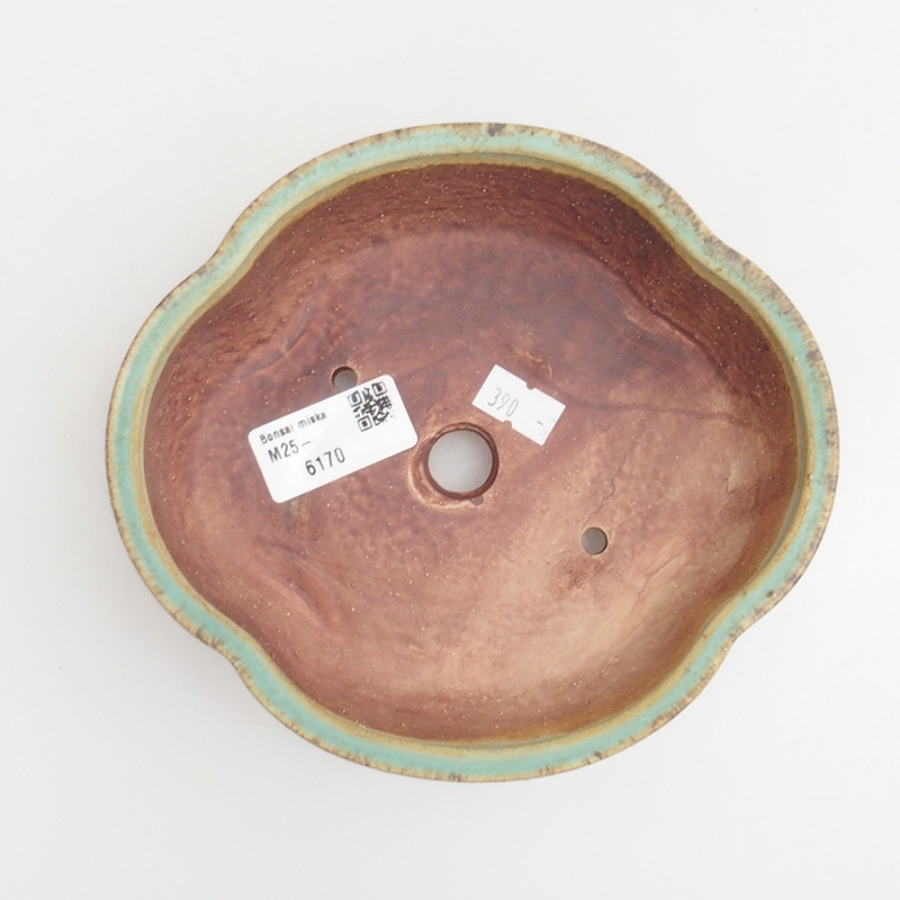 Keramická bonsai miska 16,5 x 15 x 5,5 cm, barva zelená