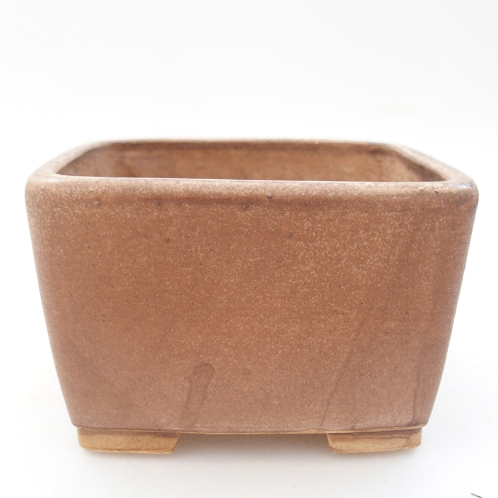 Keramická bonsai miska 10,5 x 10,5 x 7 cm, barva růžová