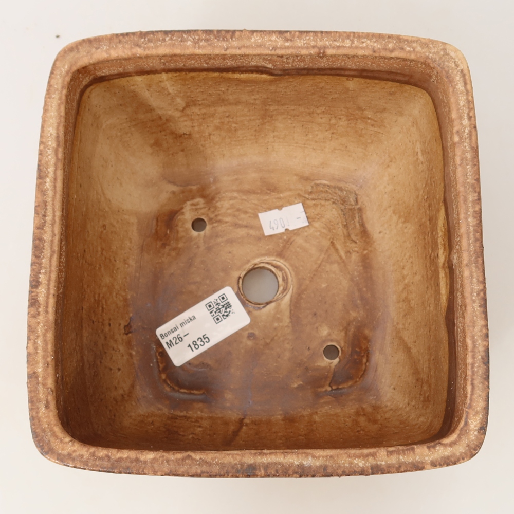 Keramická bonsai miska 16,5 x 16,5 x 9,5 cm, barva růžová