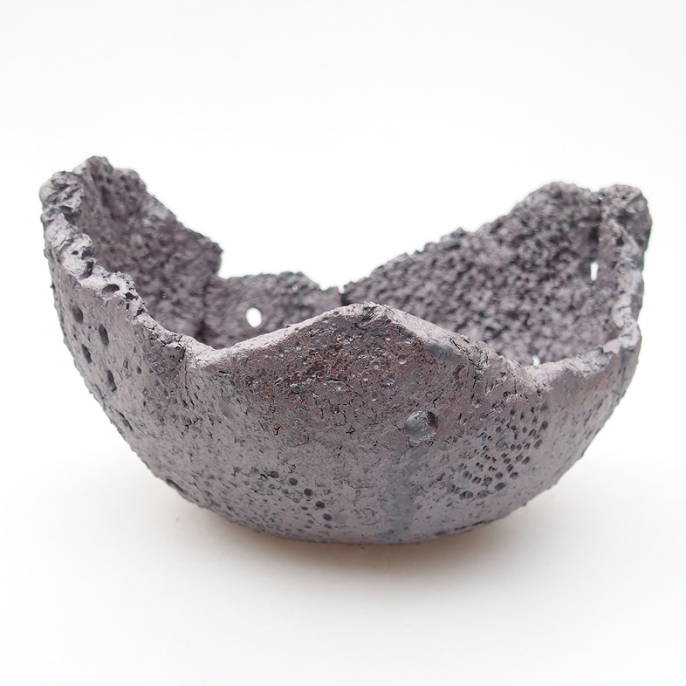 Keramická Skořápka  14 x 12,5 x 8 cm , barva kovová