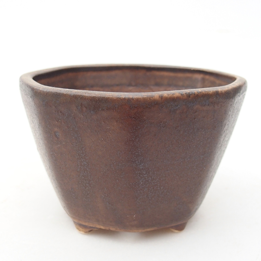Keramická bonsai miska 8,5 x 8,5 x 6 cm, barva hnědá