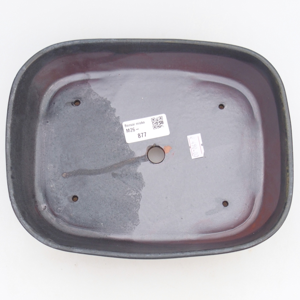 Keramická bonsai miska 23 x 18 x 5,5 cm, barva kovová