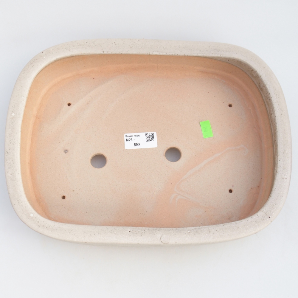 Keramická bonsai miska 31,5 x 24 x 6 cm, barva béžová