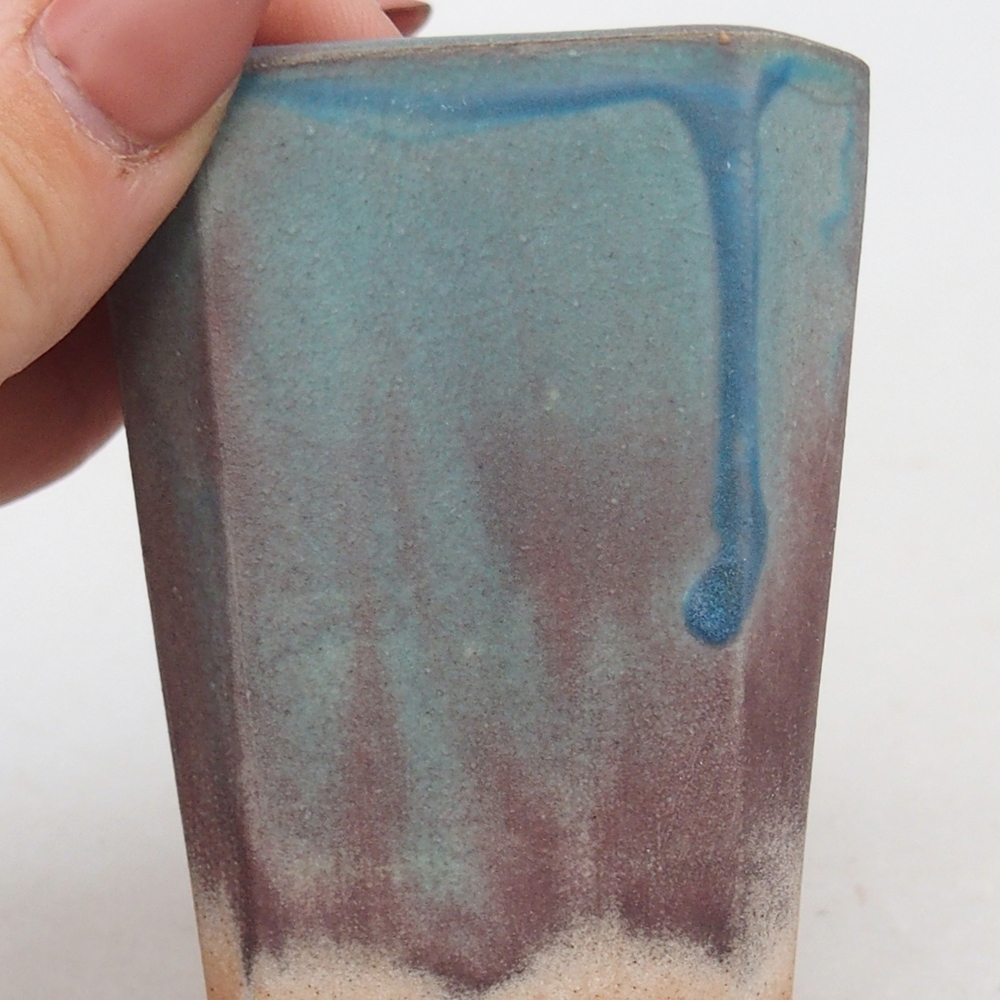 Keramická bonsai miska 5,5 x 5,5  x 7 cm, barva modrá