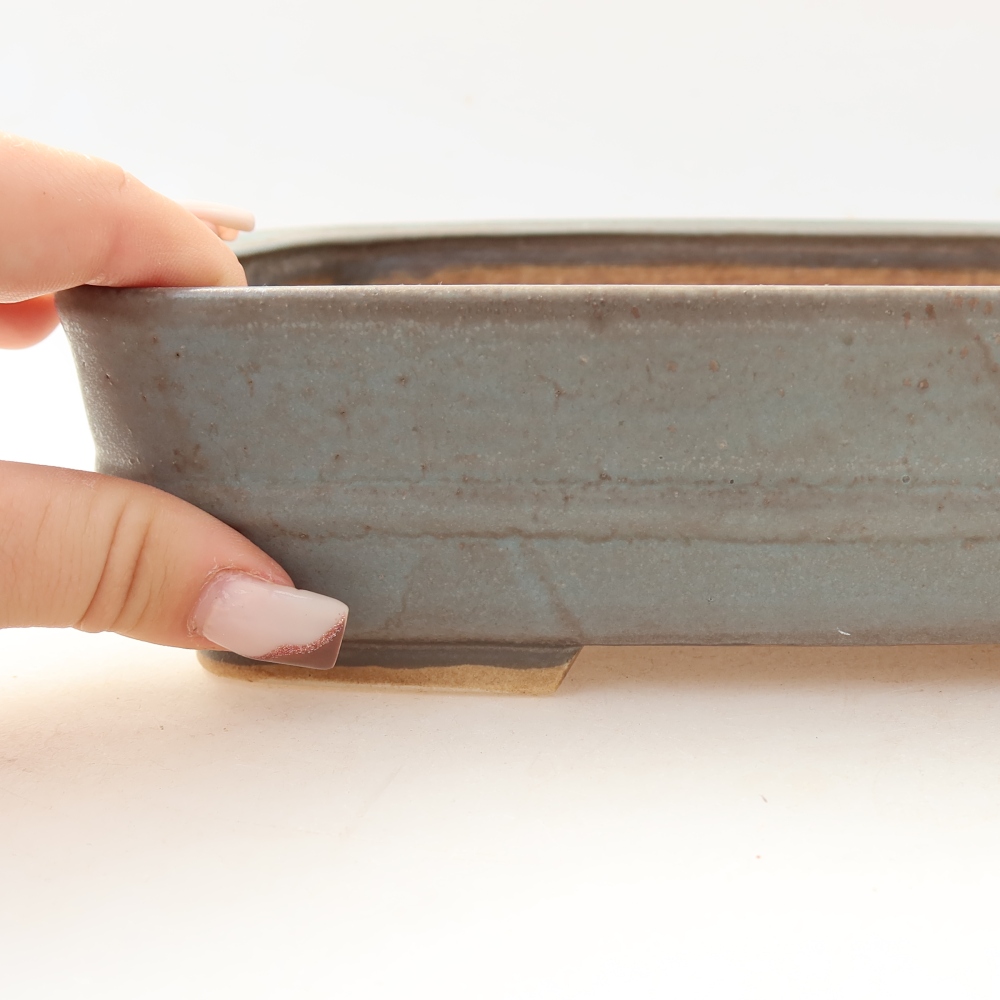 Keramická bonsai miska 22,5 x 18 x 6 cm, barva modrá