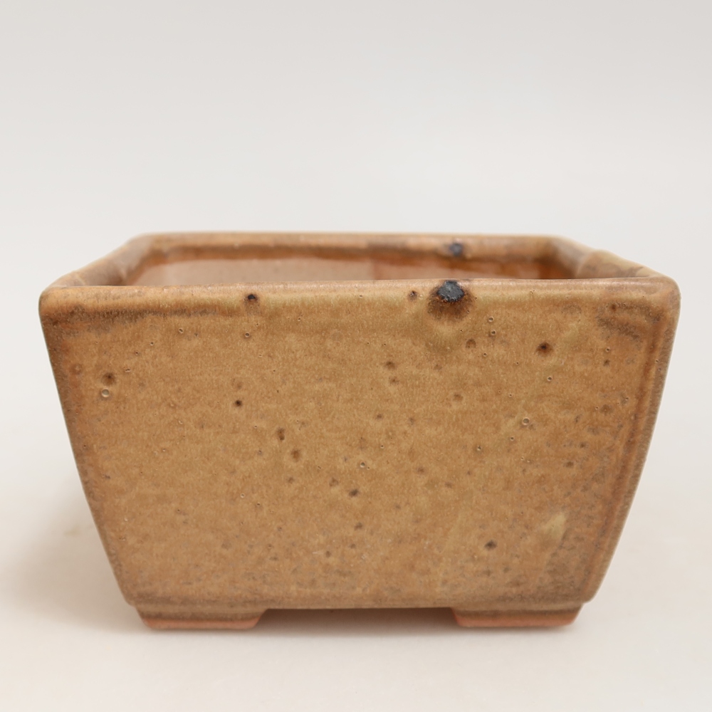 Keramická bonsai miska 10,5 x 10,5 x 6,5 cm, barva béžová