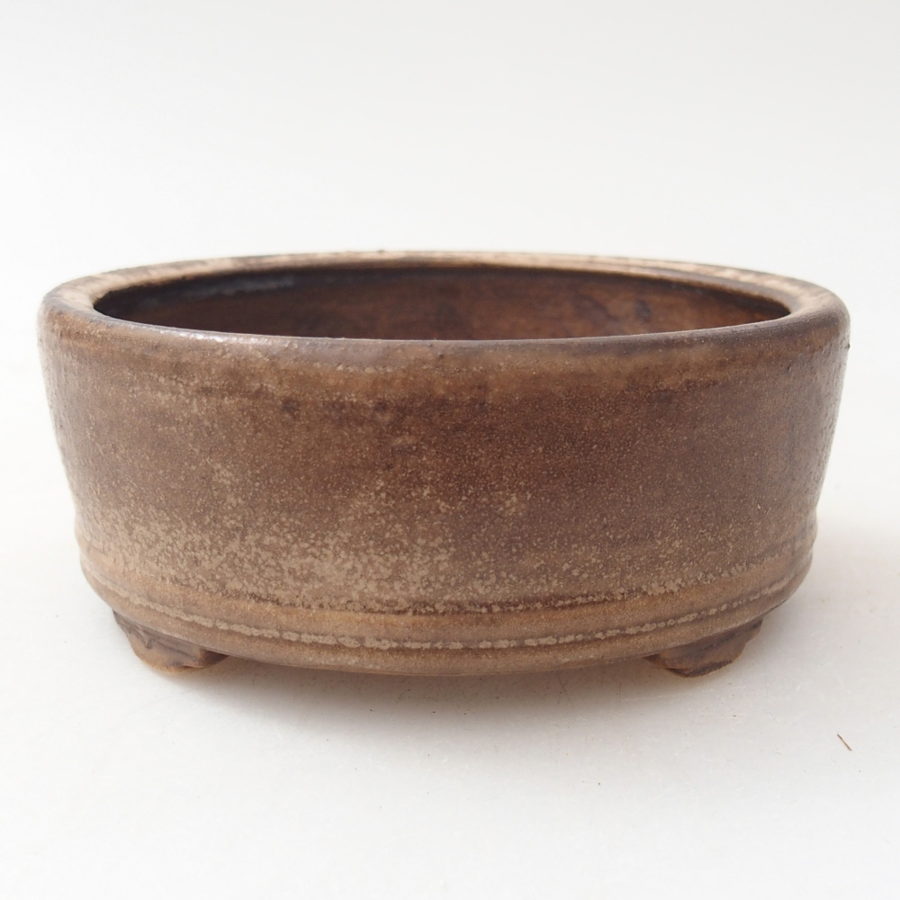 Keramická bonsai miska 9 x 9 x 3,5 cm, barva hnědá