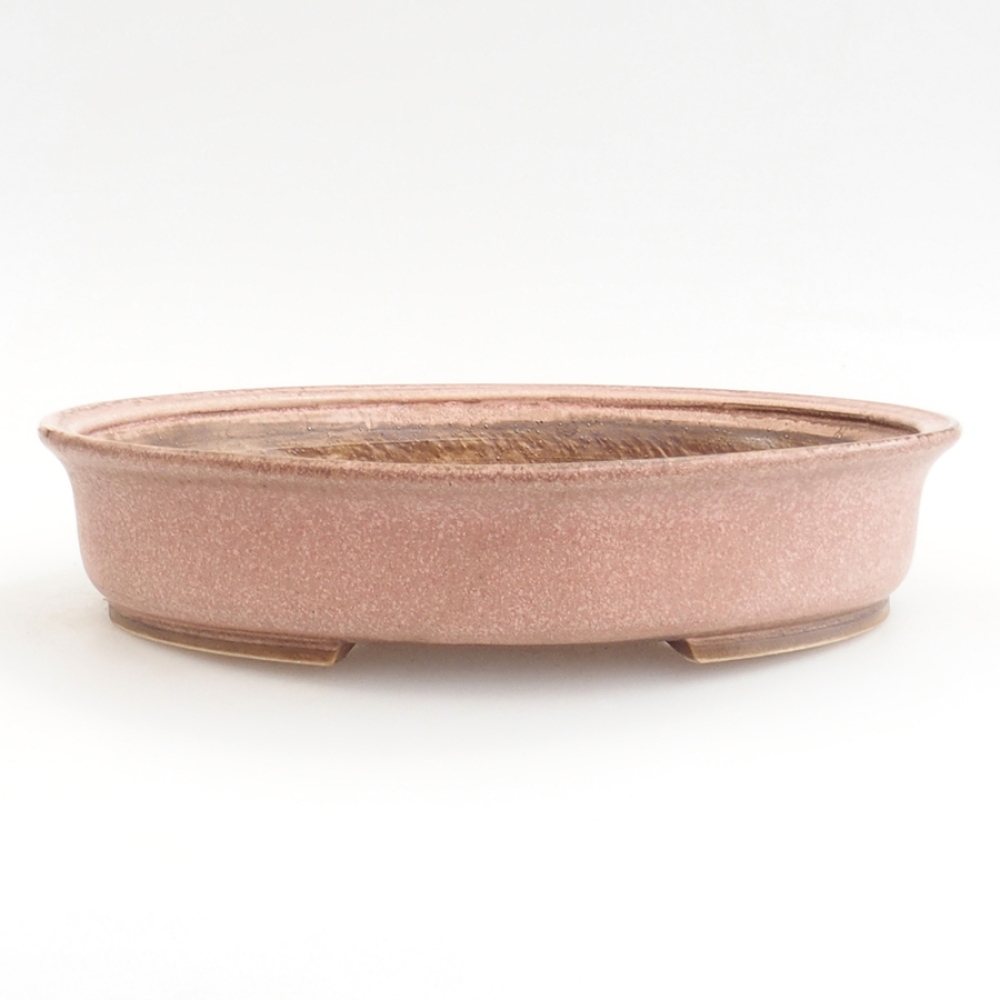 Keramická bonsai miska 25,5 x 23 x 5,5 cm, barva růžová