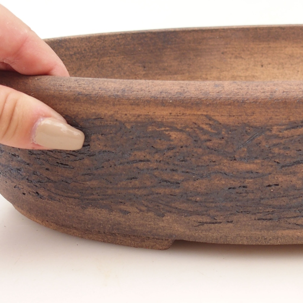 Bonsai miska 31,5 x 25 x 7,5 cm , barva hnědá