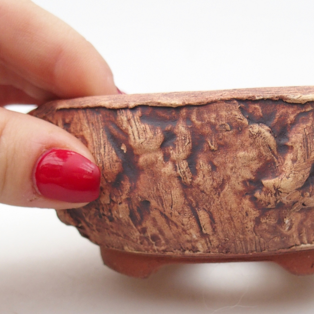 Keramická bonsai miska 10 x 10 x 4 cm, barva hnědá