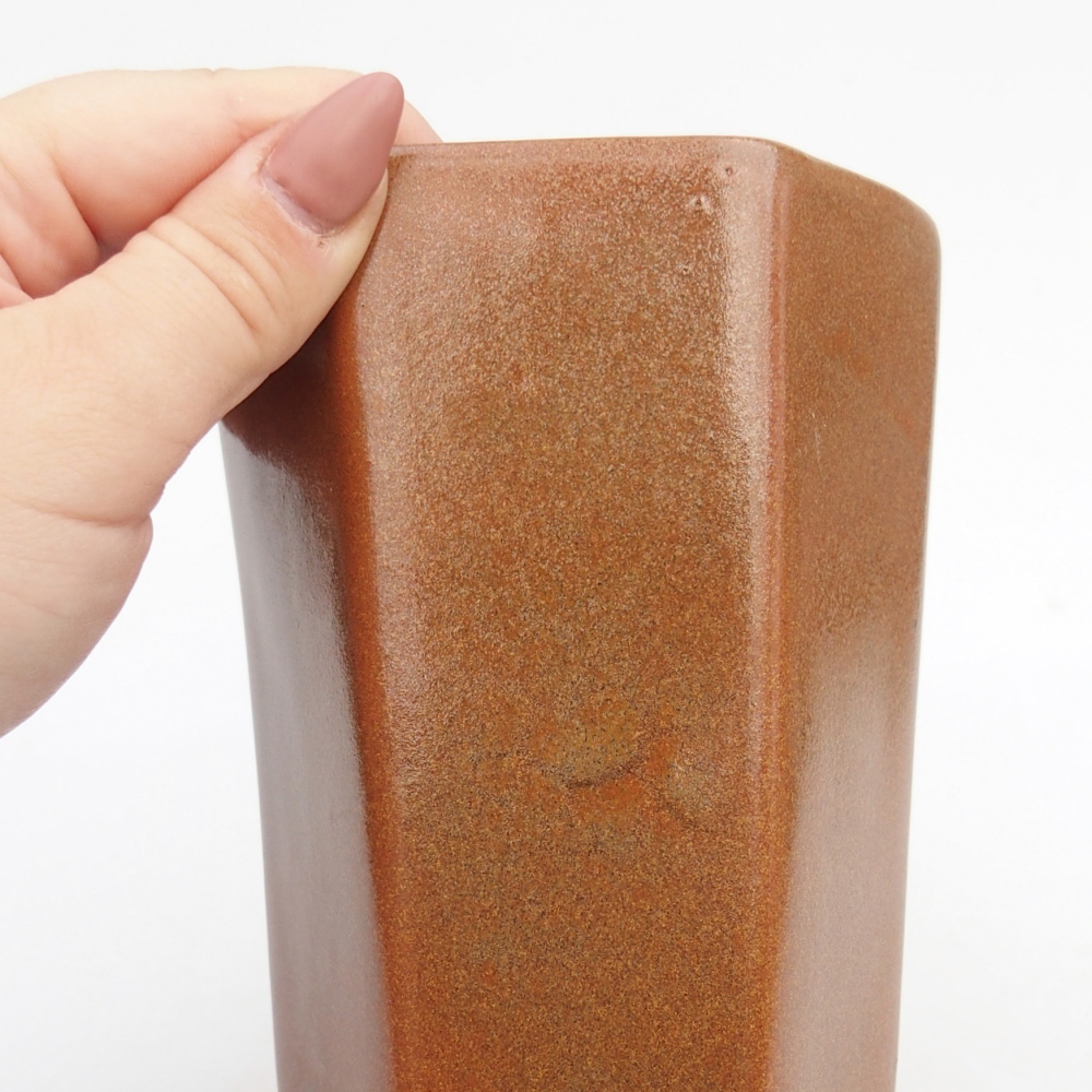 Keramická bonsai miska 10 x 8,5 x 14,5 cm, barva hnědá