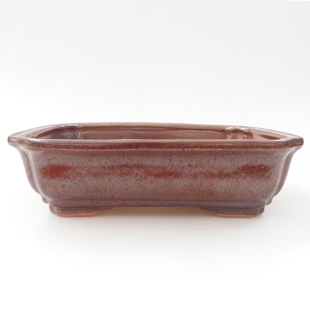 Keramická bonsai miska 18 x 13,5 x 5 cm, barva hnědá