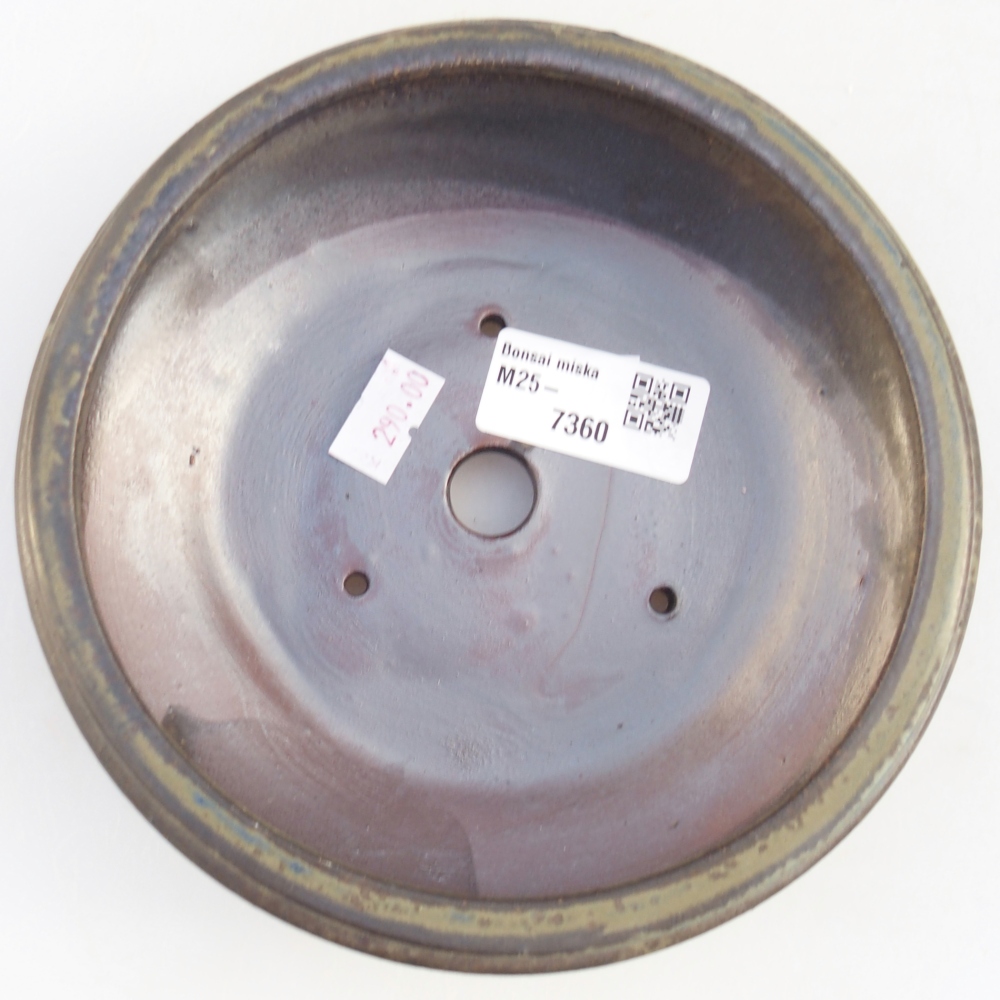 Keramická bonsai miska 16 x 16 x 5 cm, barva hnědá