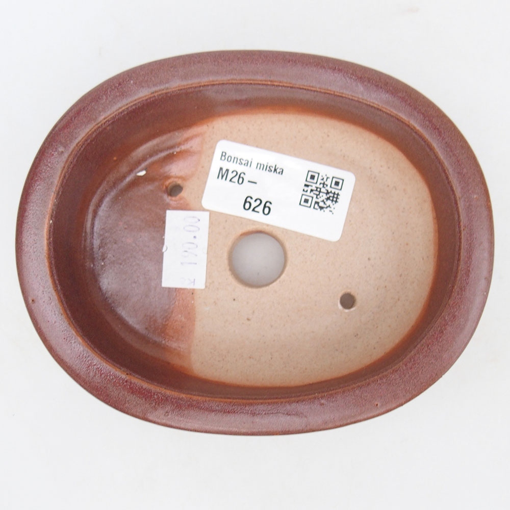 Keramická bonsai miska 12 x 10 x 3 cm, barva vínová