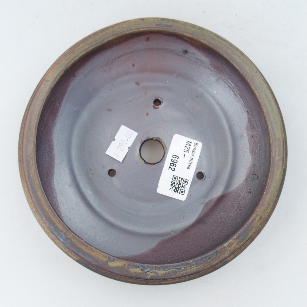 Keramická bonsai miska 15 x 15 x 5 cm, barva hnědá