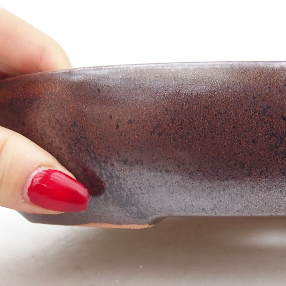 Keramická bonsai miska 22 x 17 x 4 cm, barva hnědá