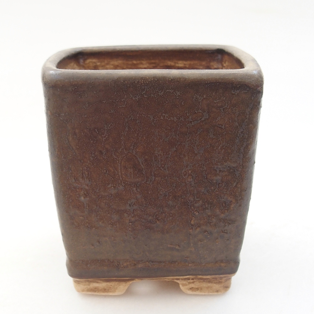 Keramická bonsai miska 6,5 x 6,5 x 7 cm, barva hnědá