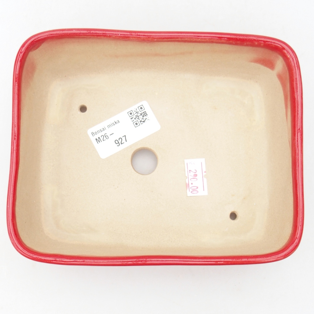 Keramická bonsai miska 15 x 12 x 4,5 cm, barva červená