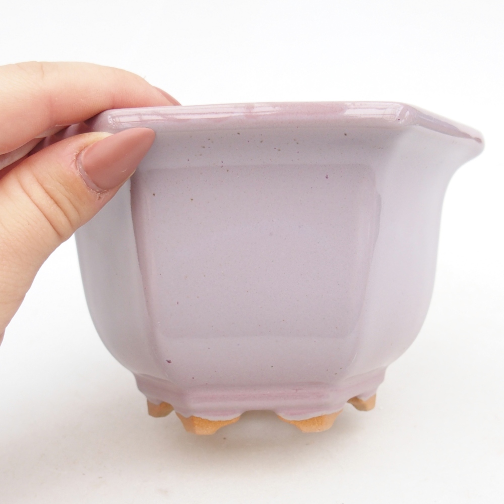 Keramická bonsai miska 13 x 11,5  x 8 cm, barva růžová