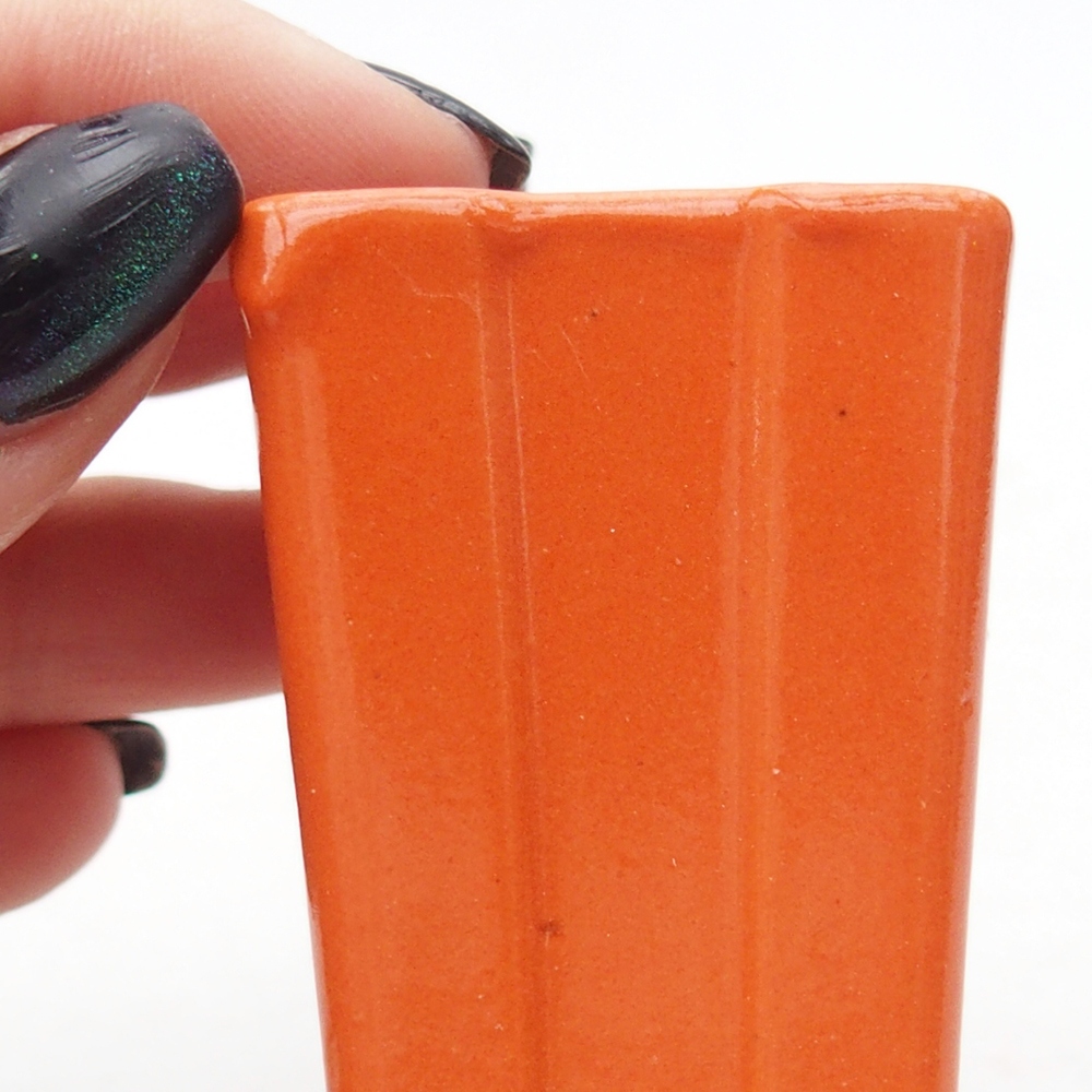 Mini bonsai miska 3,5 x 3,5 x 5,5 cm, barva oranžová