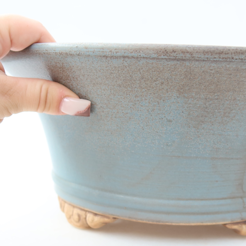 Keramická bonsai miska 29 x 29 x 12,5 cm, barva modrá