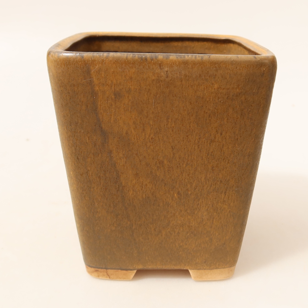 Keramická bonsai miska 10,5 x 10,5 x 12 cm, barva hnědá