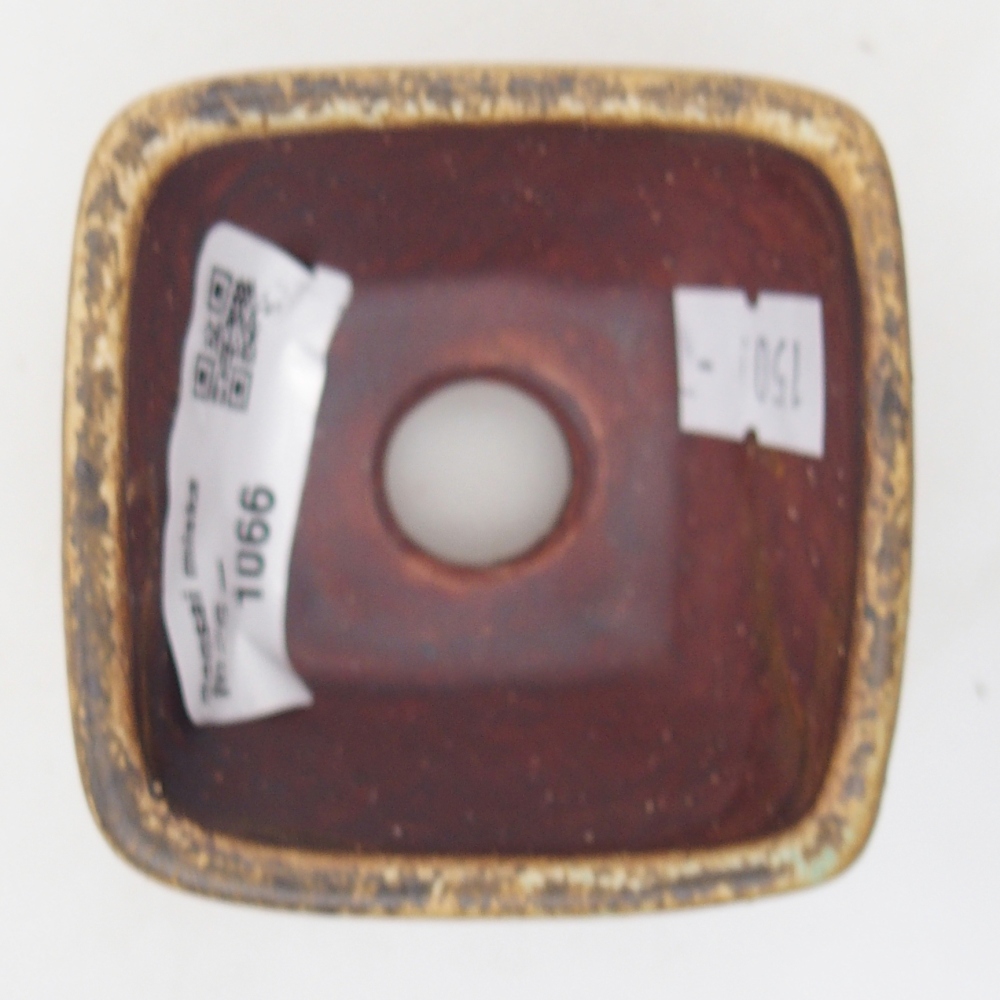 Keramická bonsai miska 6 x 6 x 4 cm, barva zelená