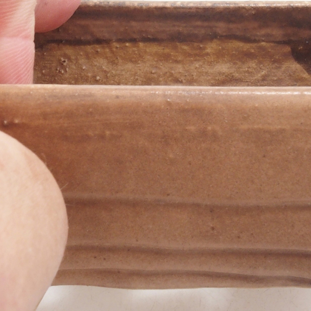 Keramická bonsai miska 9 x 7,5 x 3,5 cm, barva hnědá