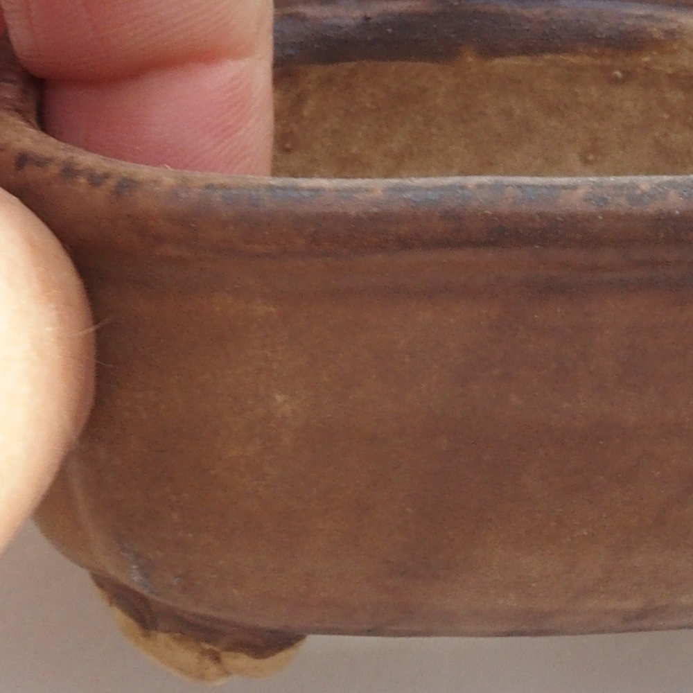Keramická bonsai miska 7,5 x 7,5 x 3,5 cm, barva hnědá