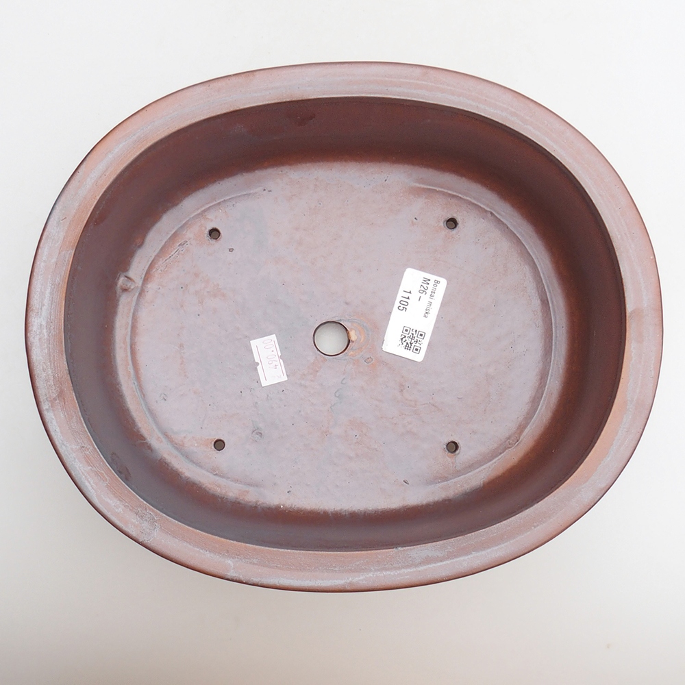 Keramická bonsai miska 25 x 20,5 x 8 cm, barva kovová