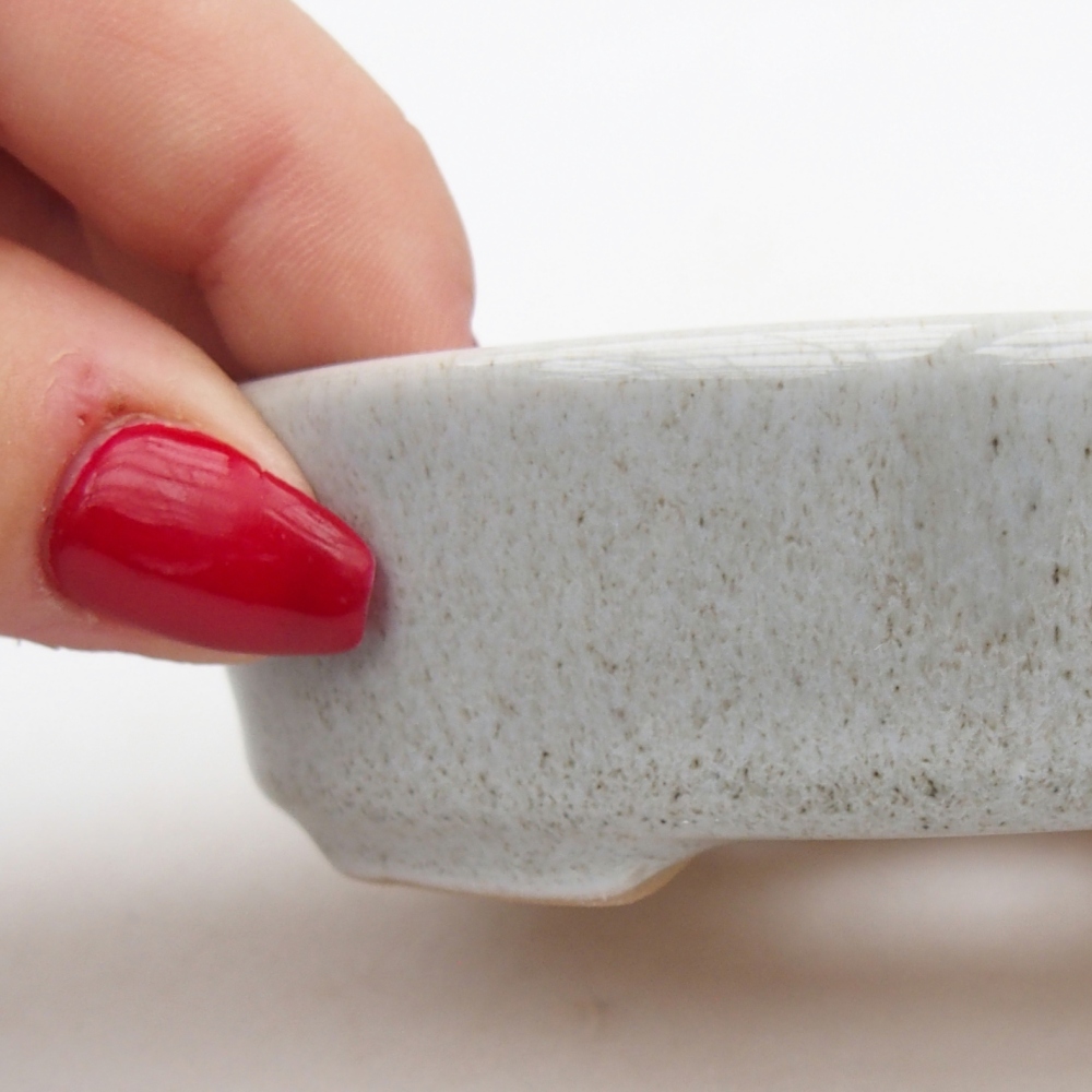 Keramická bonsai miska 9,5 x 8 x 3 cm, barva šedá