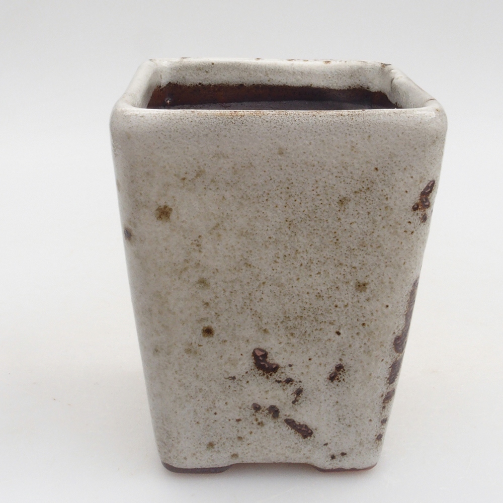 Keramická bonsai miska 8 x 8 x 10 cm, barva bílá