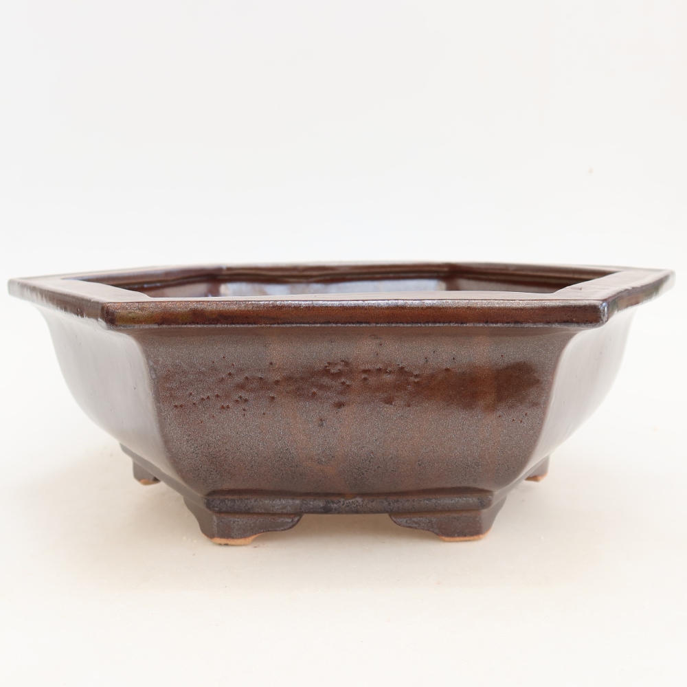 Keramická bonsai miska 28 x 24,5 x 9 cm, barva vínová