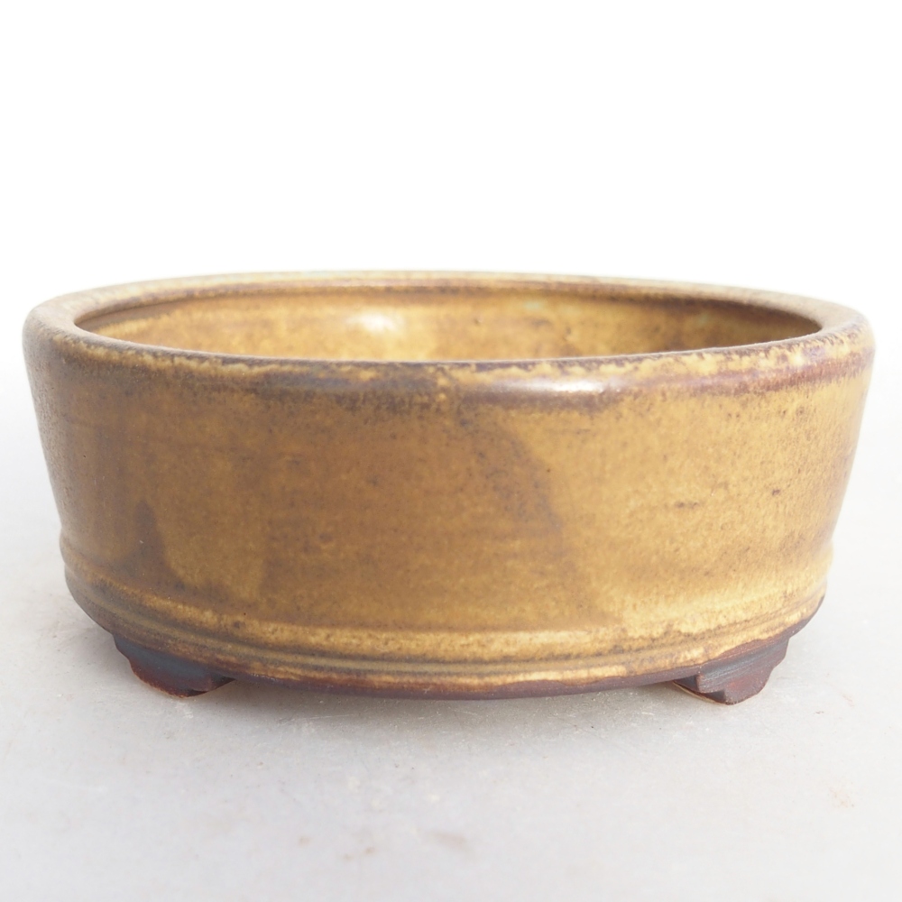 Keramická bonsai miska 9 x 9 x 3,5 cm, barva hnědá