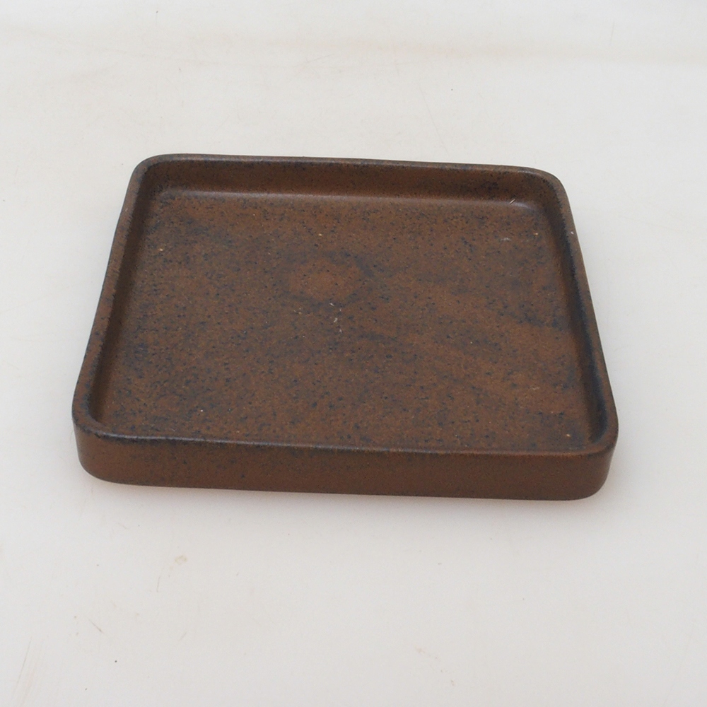Bonsai podmiska čtverc 13,5 x 13,5 x 1,5 cm - hnědá