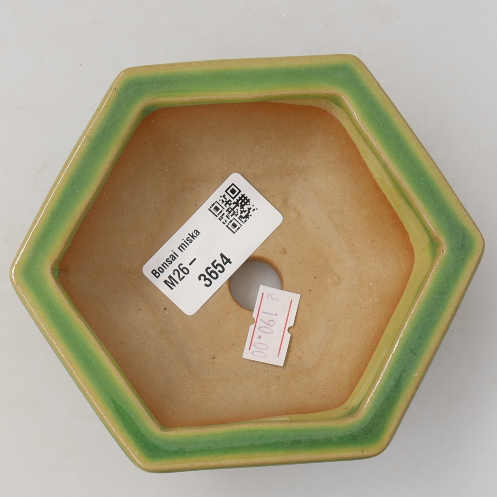 Keramická bonsai miska 12 x 10,5 x 4,5 cm, barva zelená