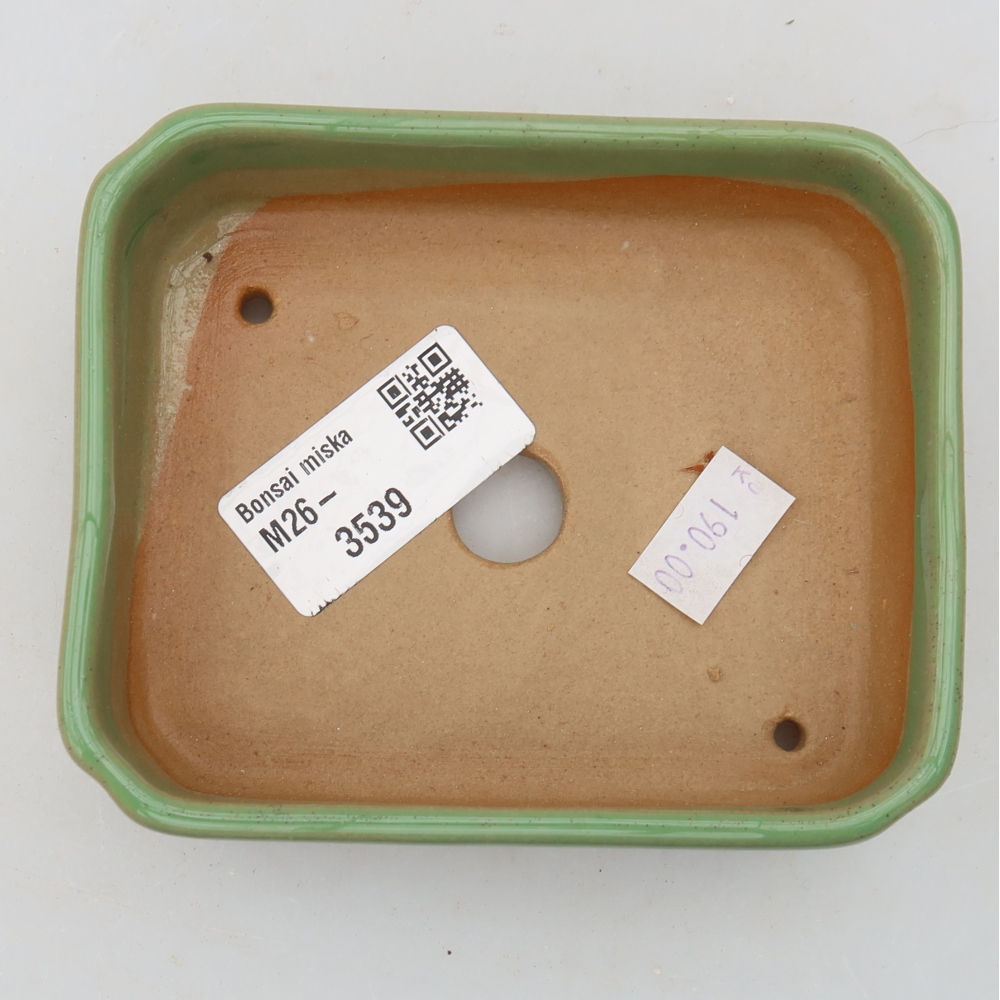 Keramická bonsai miska 10,5 x 9 x 3 cm, barva zelená