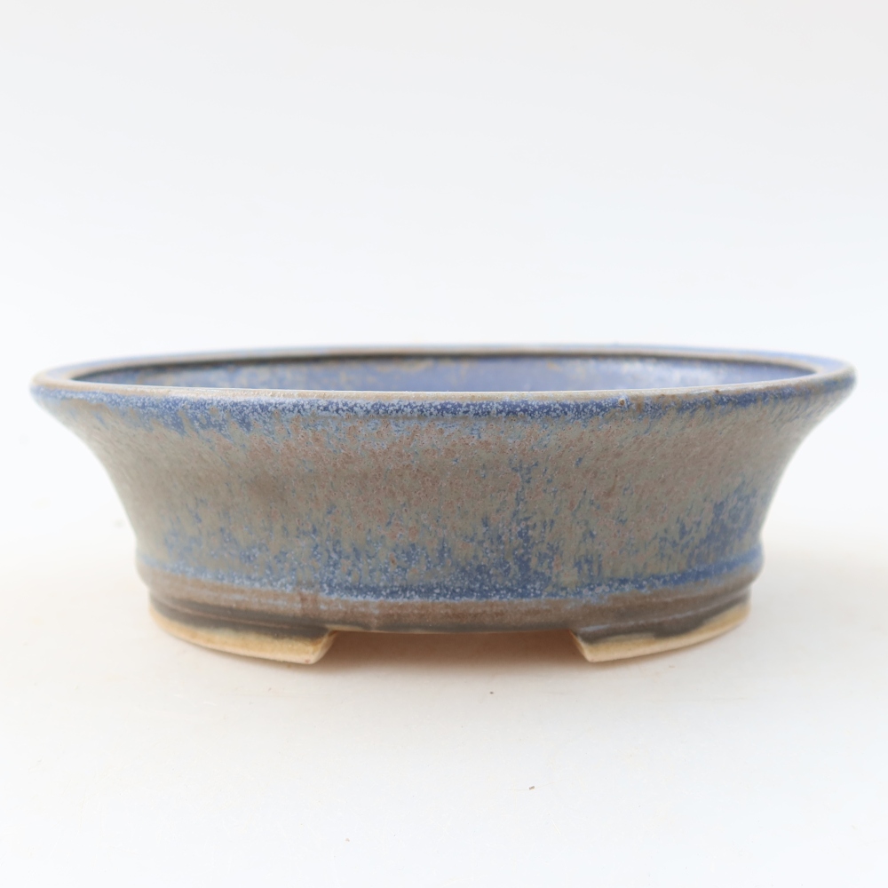 Keramická bonsai miska 13 x 11,5 x 4 cm, barva modrá