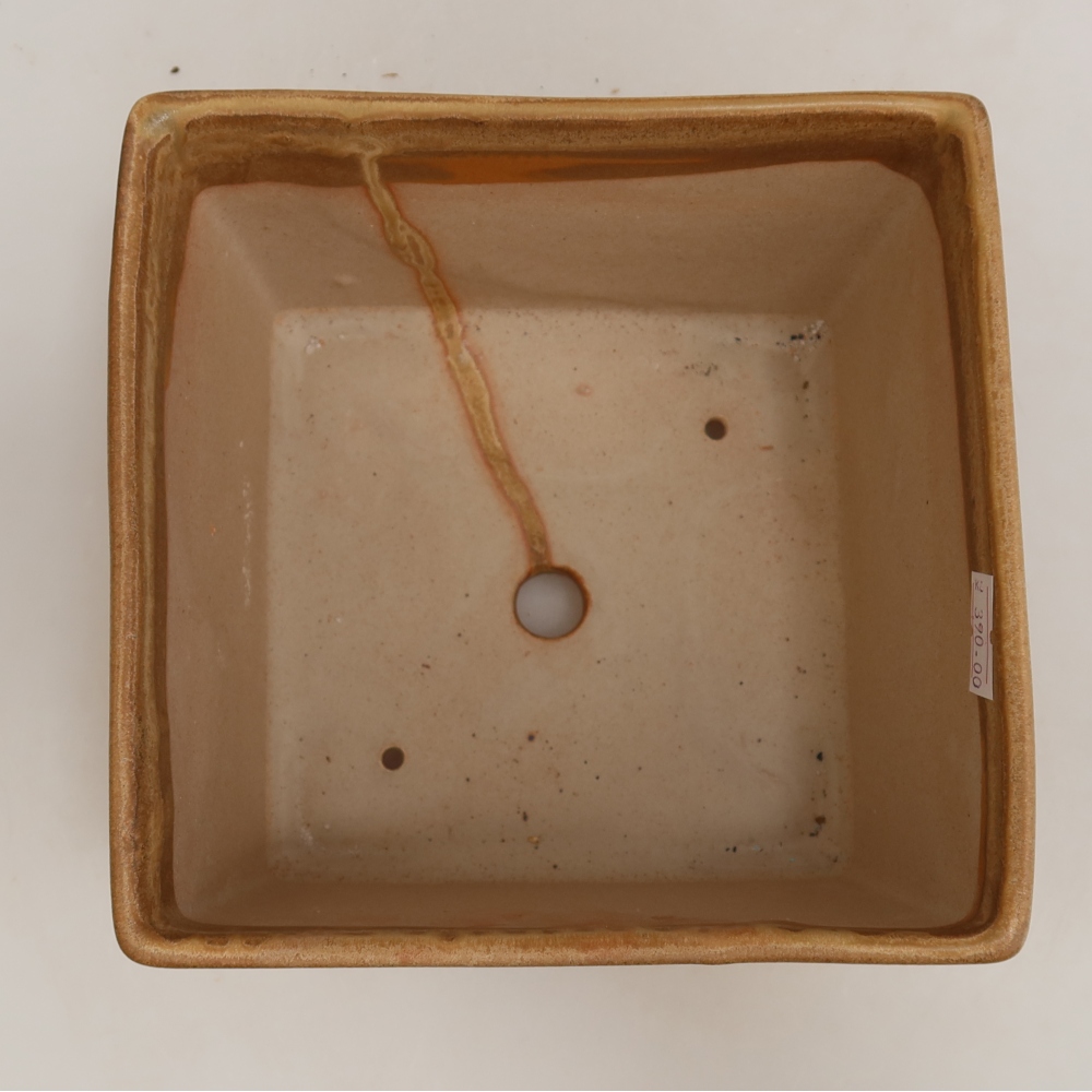Keramická bonsai miska 15 x 15 x 10,5 cm, barva béžová