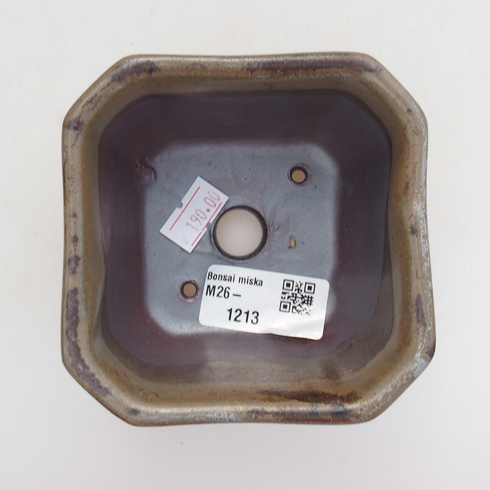 Keramická bonsai miska 10 x 10 x 6 cm, barva šedá