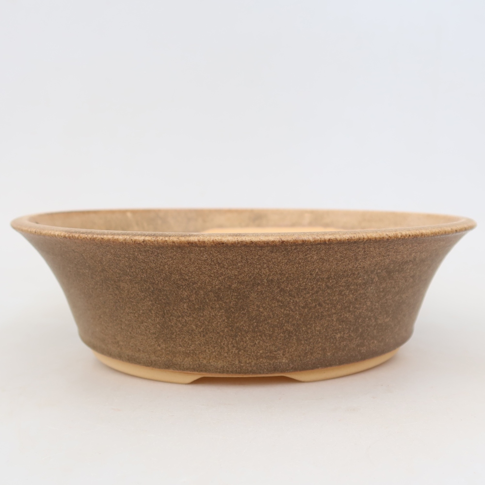 Keramická bonsai miska 25,5 x 25,5 x 7,5 cm, barva hnědá