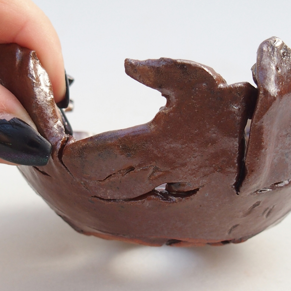 Keramická Skořápka 10 x 10 x 5 cm , barva hnědá