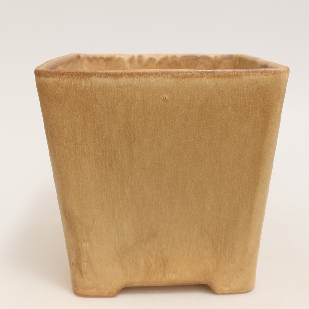 Keramická bonsai miska 13 x 13 x 13,5 cm, barva béžová