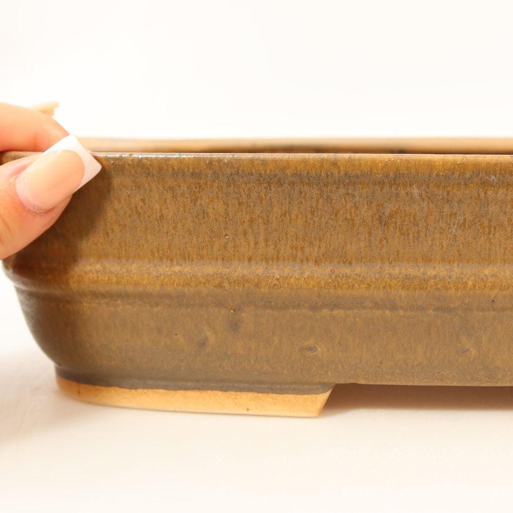 Keramická bonsai miska 29,5 x 25 x 7 cm, barva hnědá