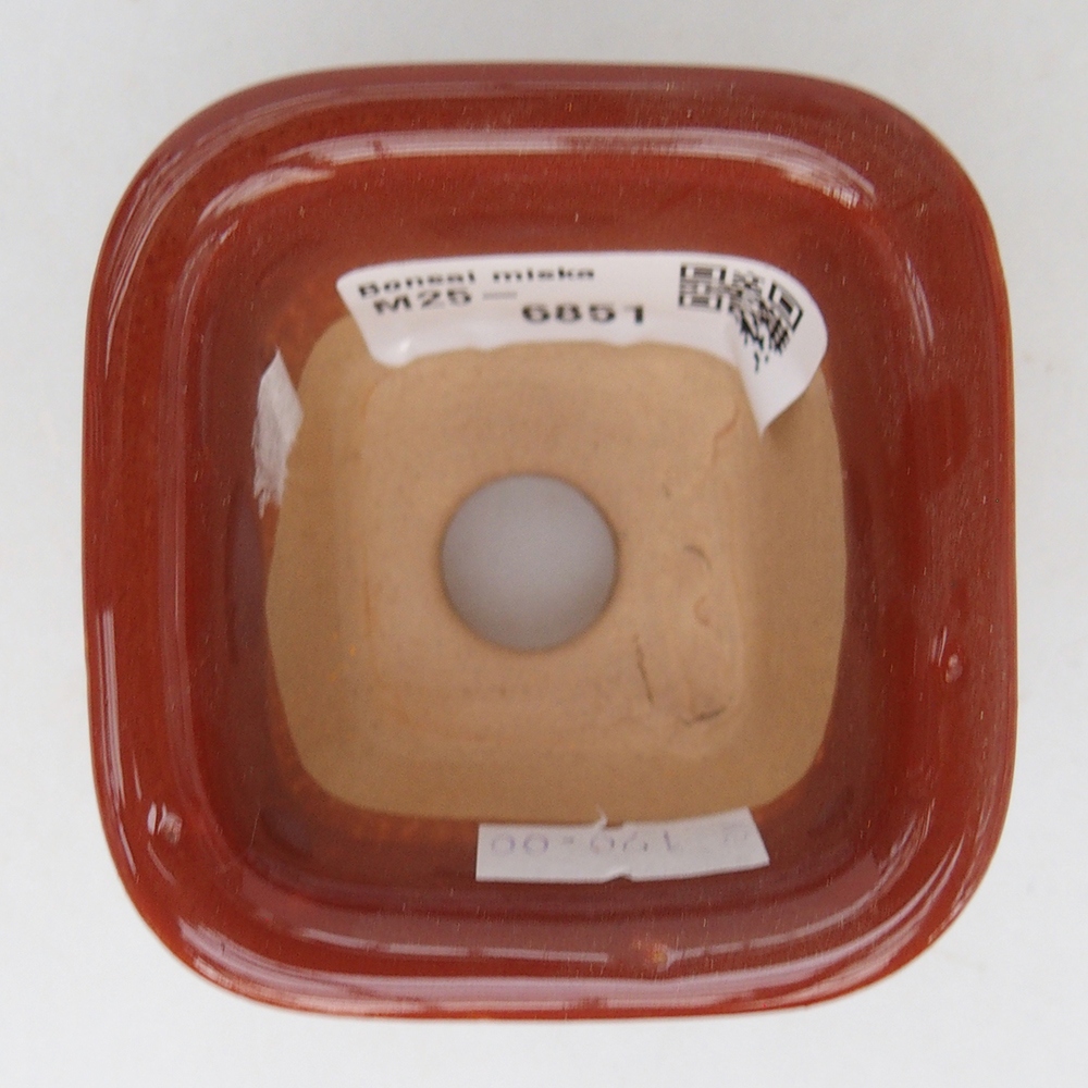 Keramická bonsai miska 6,5 x 6,5  x 4,5 cm, barva hnědá