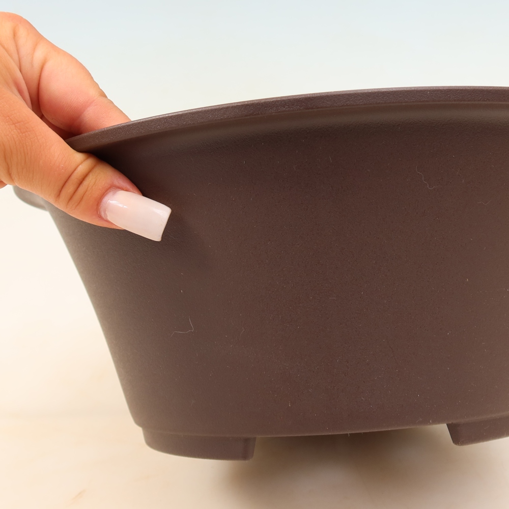 Bonsai miska plast MP-25 hnědá - 26,5 x 26,5 x 11 cm