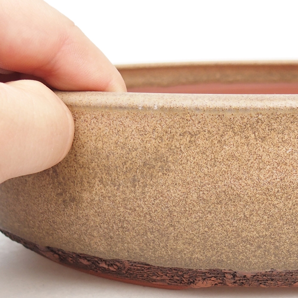 Keramická bonsai miska 24,5 x 24,5 x 6 cm, barva hnědá