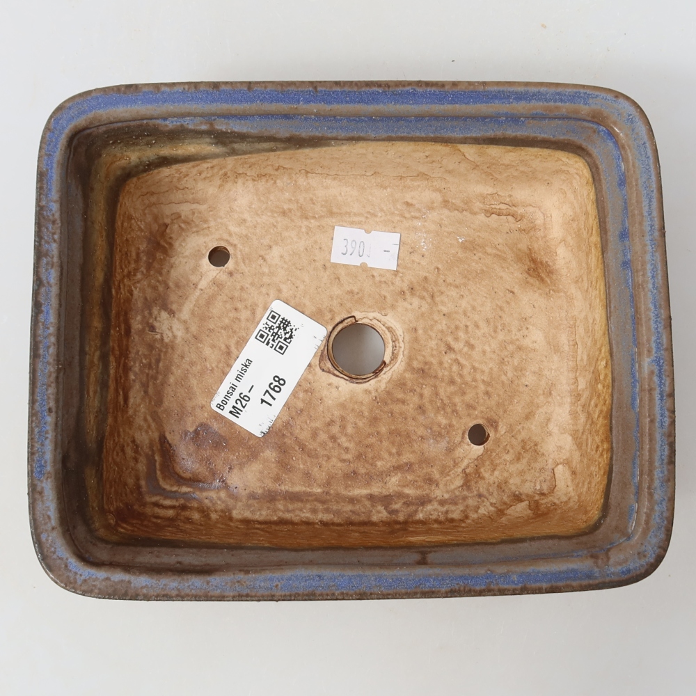 Keramická bonsai miska 17,5 x 14,5 x 5,5 cm, barva modrá