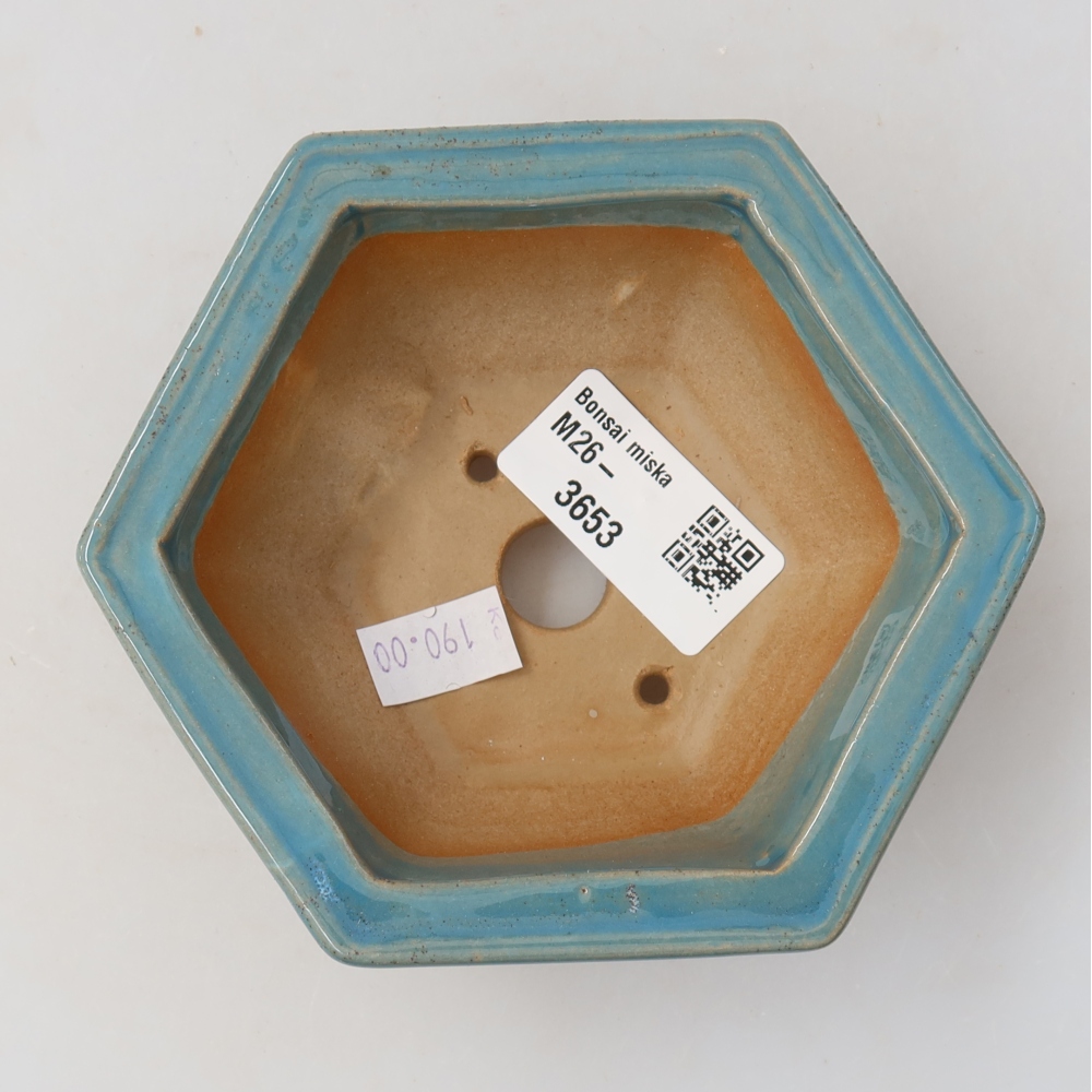 Keramická bonsai miska 12 x 10,5 x 4,5 cm, barva modrá